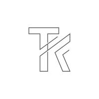 vector de diseño de logotipo de tipografía inicial tk.