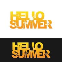 Hello summer type font design with negative space style vector