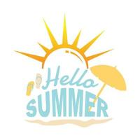 Hello Summer logo vector design illustration