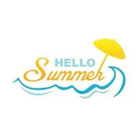 hola verano logo vector diseño ilustración