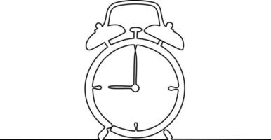 Alarm clock continuous line vector illustration