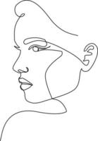 Fashion lineart portrait of young beautiful woman vector