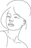 Beautiful woman trendy line art portrait vector