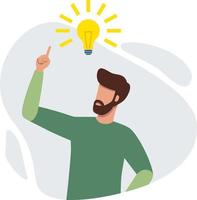 Man having great idea concept vector