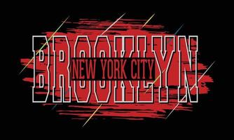 ilustración de camiseta de la ciudad de brooklyn nueva york y diseño colorido. vector