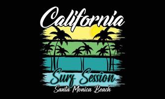 diseño de camiseta de surf de california. camiseta de tipografía de surf de montaña de california niños creativos e ilustración de vector de tema de tipografía.