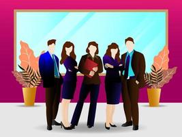 Teamwork success illustration. Flat character design illustration. Eps 10 vector