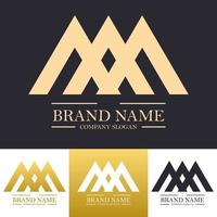 Simple abstract letter AAA premium gold logo design vector
