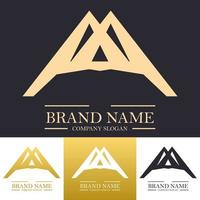 Simple golden abstract letter A logo design illustration vector