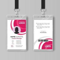 Stylish ID card template with pink details vector