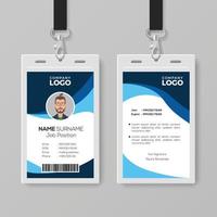 Stylish ID Card with Blue Details vector