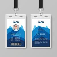 Creative ID Card Template with Abstract Blue Geometric Background vector