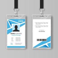 Abstract blue ID card design template vector