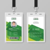 plantilla de tarjeta de identificación creativa con fondo verde abstracto vector