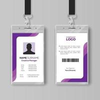 Simple ID card template with purple details vector