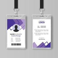 Abstract purple ID card design template vector