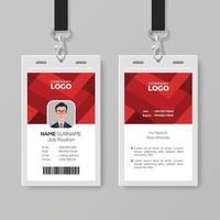 Creative ID Card Template with Abstract Red Background vector