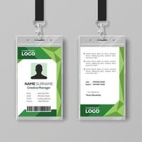 Corporate ID card template with abstract green background