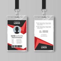 Creative ID Card Template with Red details vector