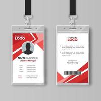 Stylish Red ID Card Design Template vector