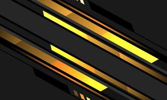 Abstract yellow neon light line geometric cyber dynamic slash on grey black circuit design modern futuristic technology background vector