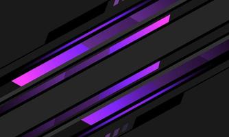 Abstract purple neon light line geometric cyber dynamic slash on grey black circuit design modern futuristic technology background vector