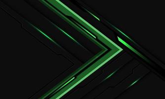 Abstract green grey metal black cyber arrow direction speed futuristic technology geometric design ultramodern background vector
