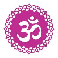 mandala con om símbolo indio hindú vector