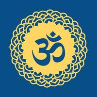 Leaf Mandala with Om Hindu Symbol vector