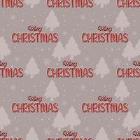 Christmas pattern with a wish on a gray background with snow and Christmas trees vector