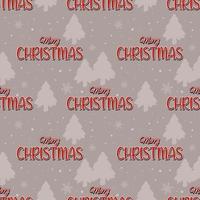 Christmas pattern with a wish on a gray background with snow and Christmas trees vector