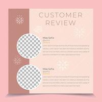 Happy Customer feedback review social media post template vector