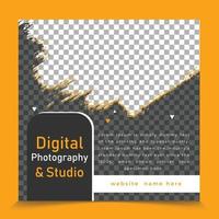 Digital Photography and studio photoshoot contest web post template design vector