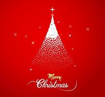 Merry Christmas Tree Holiday Red Decoration Square Greeting Template vector