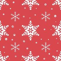 Seamless Christmas pattern with snowflakes for wrapping paper, fabrics and postcards. Vector illustration in a flat style.