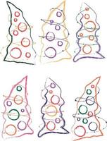 Set of doodle style hand drawn Christmas trees vector