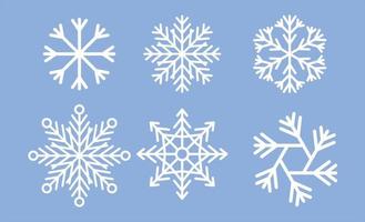 set of snowflakes bundle vector