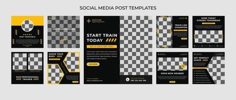 Health and Fitness Social Media Post Template vector