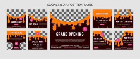 Delicious Donuts Social Media Template Collection vector