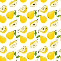 Seamless pattern background of yellow pears vector
