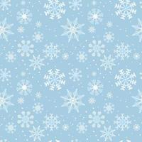 Winter seamless pattern with white snowflakes on a blue background vector