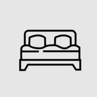 double bed flat icon. Hotel flat icon vector