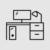 Workplace. linear icon. Line with Editable stroke vector