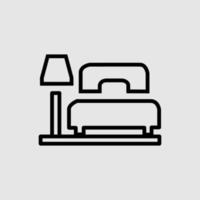 double bed flat icon. Hotel flat icon vector