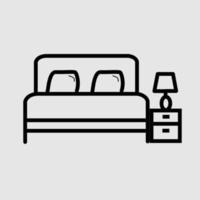 double bed flat icon. Hotel flat icon vector