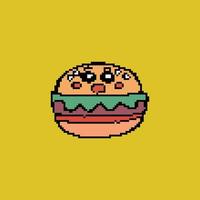Burger Illustration, flat style pixel vector illustration