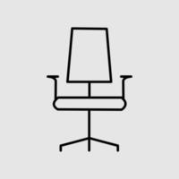 Chair icon in black line style icon vector