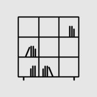 Bookshelf icon line symbol. Premium quality isolated bookcase element in trendy style vector