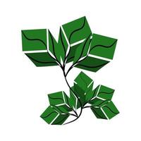 Green Leaf Icon Vector Illustrations