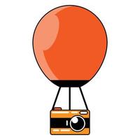 vector hot air balloon carrying camera